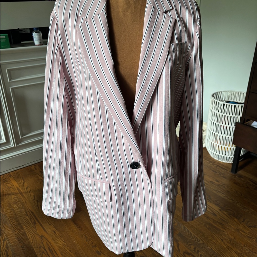 Tibi striped Pink Single-Button Women's Blazer